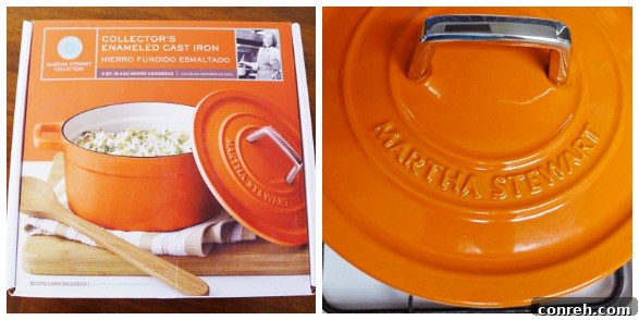 PicMonkey Collage - Cookware and Ingredients A vibrant collage showcasing the ingredients and the Martha Stewart Enameled Cast Iron pot ready for cooking Picadillo.