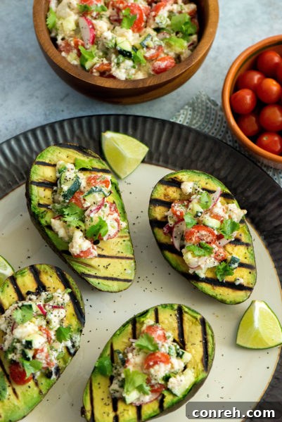 Grilled Avocados with Queso Fresco Salad