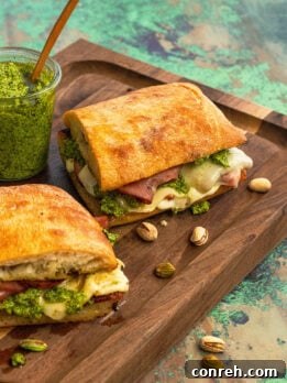 Mortadella Grilled Cheese Sandwich with Pistachio Pesto