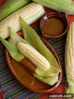 Creamy Corn Ice Cream with a generous drizzle of Dulce de Leche