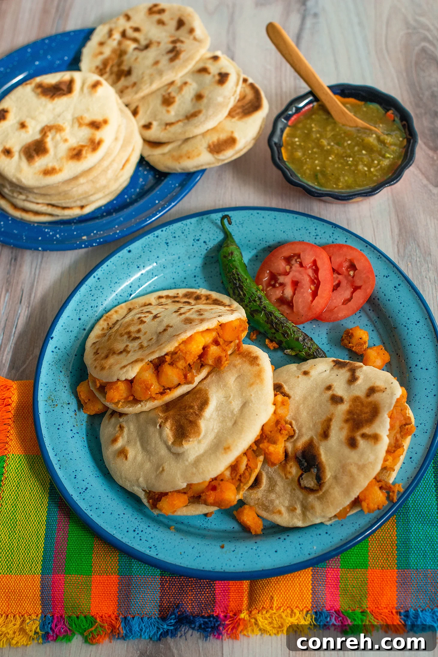 Hearty Potato and Chorizo Gorditas 2 Freshly made Potato and Chorizo Flour Gorditas