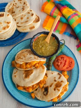 Potato and Chorizo Gorditas cooked and ready to eat