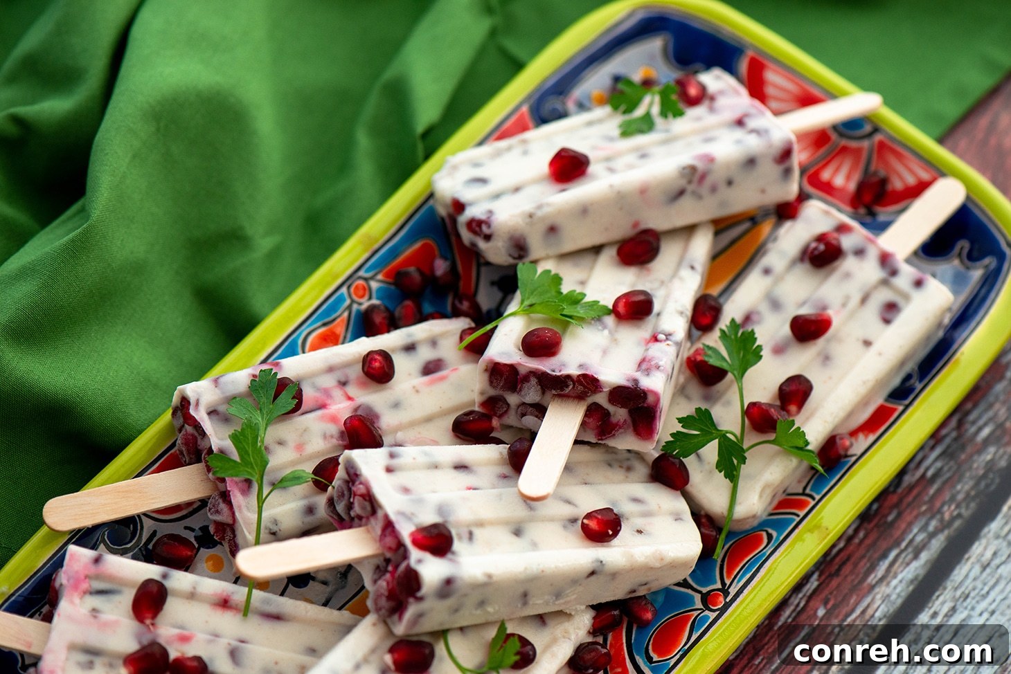 Paletas de Nogada with walnuts and pomegranate