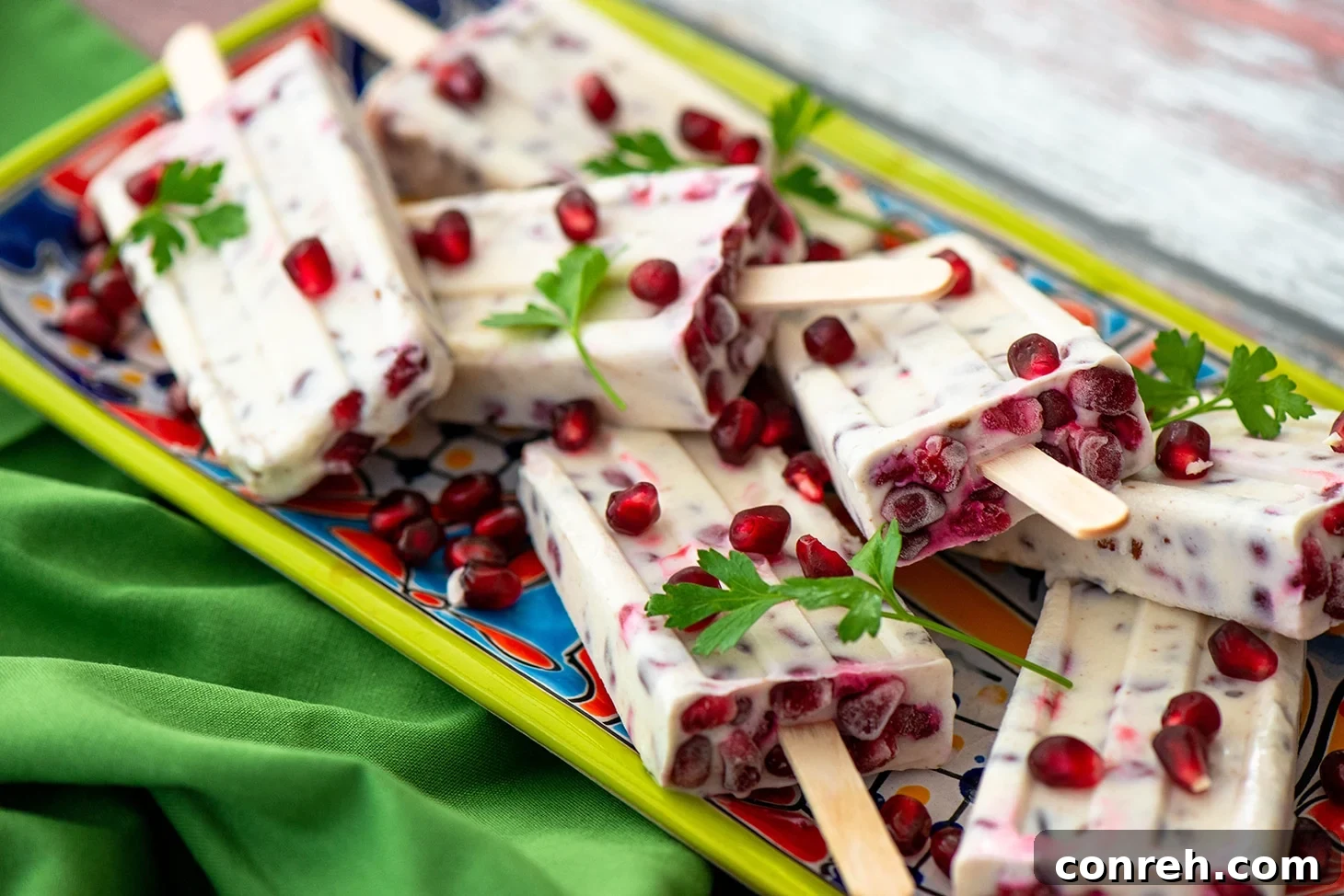 Creamy Nogada Paletas 5 Paletas de Nogada ready to be served