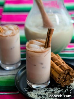 Agua Fresca de Horchata, the finished drink