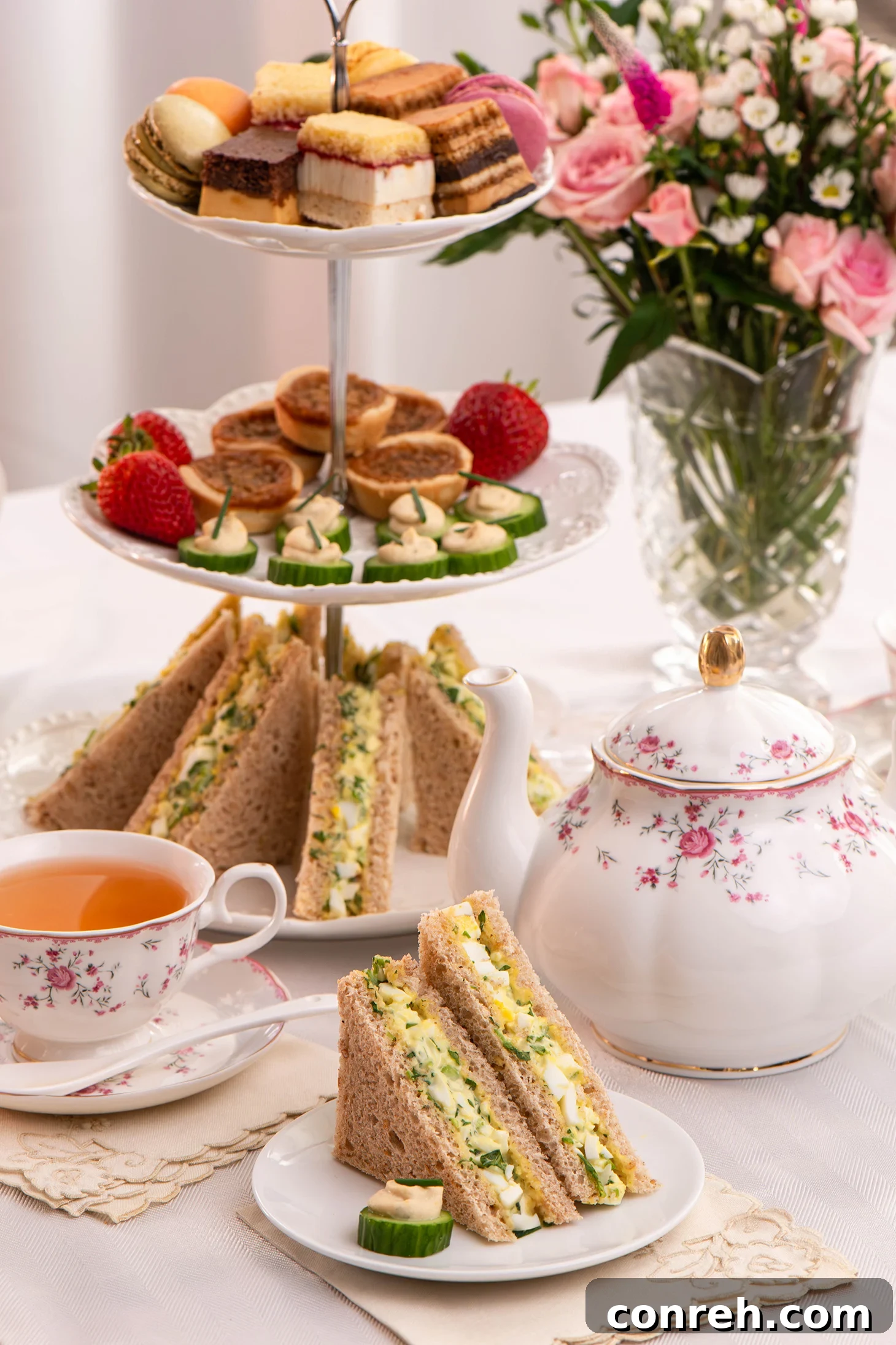 Freshly prepared Egg and Watercress Sandwiches, a classic and refreshing snack.