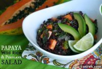 Papaya, Wild Rice & Purslane Salad with Citrus Dressing