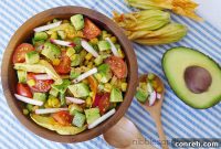 Colorful Confetti Avocado Salad with Mango, Tomato & Lime Dressing