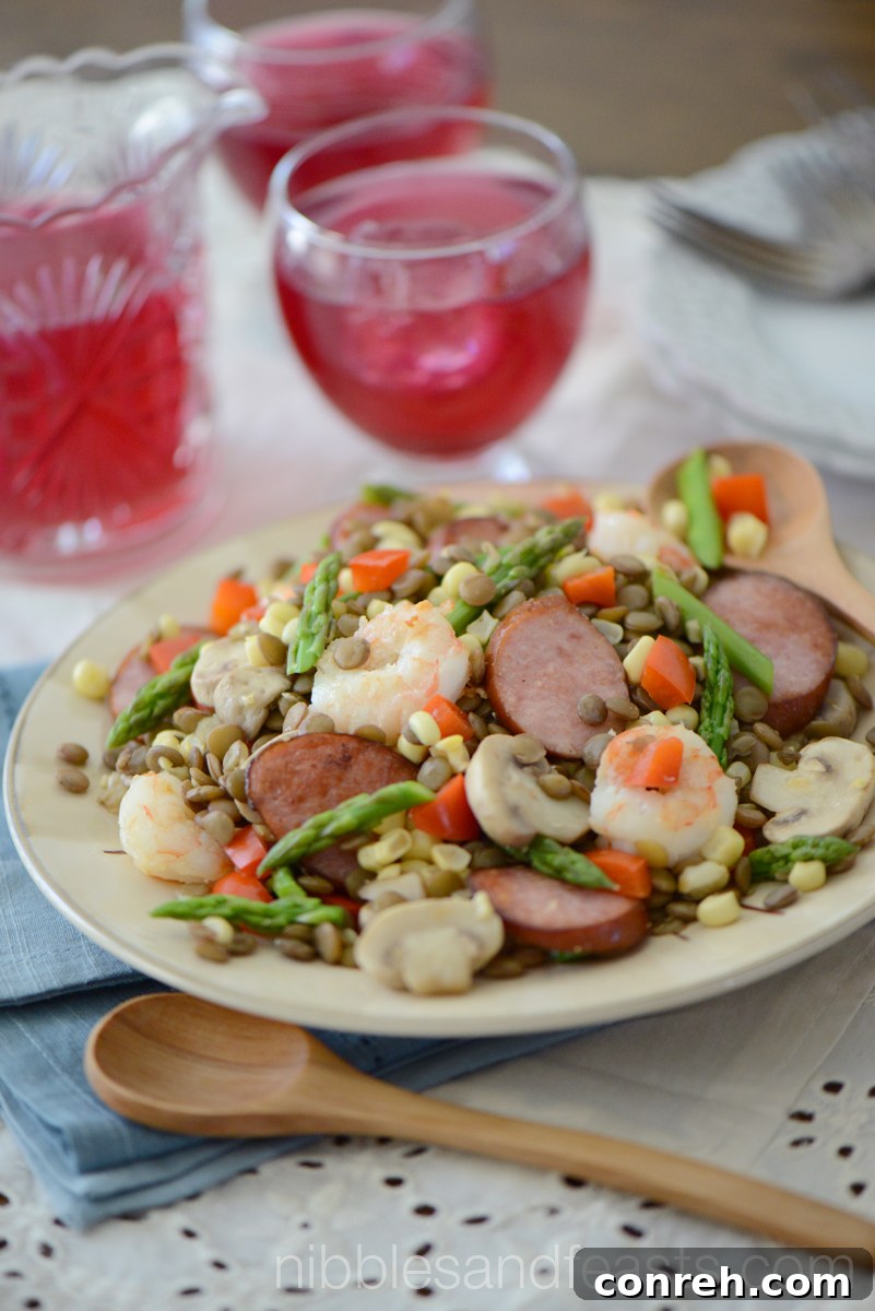 Sausage and Shrimp Lentil Salad with Lemon Vinaigrette 4 Lentil Salad with Sausage and Shrimp