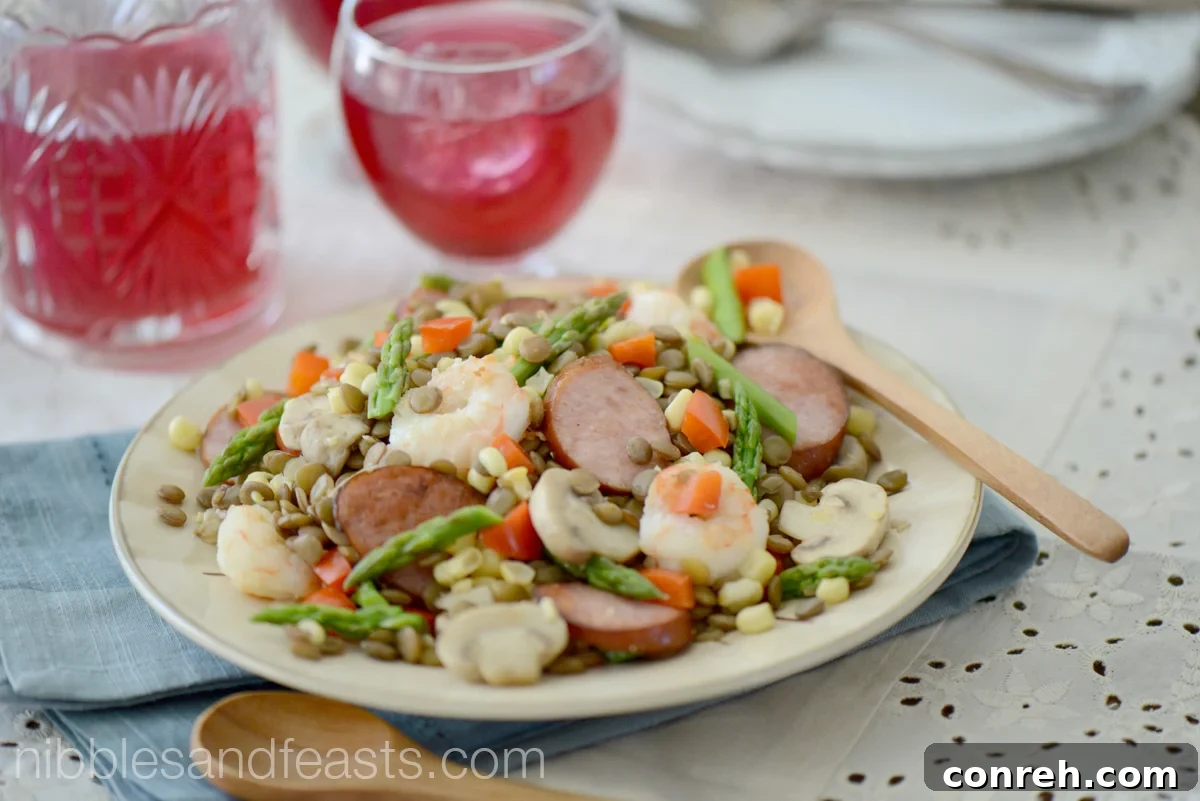 Sausage and Shrimp Lentil Salad with Lemon Vinaigrette 5 Lentil Salad with Sausage and Shrimp